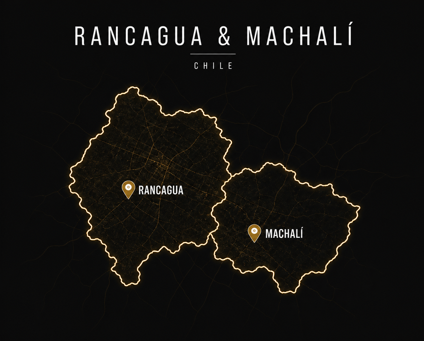 Mapa de zona de despacho: Rancagua y Machalí, Región de O'Higgins